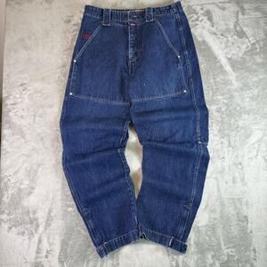 Vintage Willie Esco Duns Baggy Jeans Mens 33x33 Dark Wash Carpenter Utility Y2K